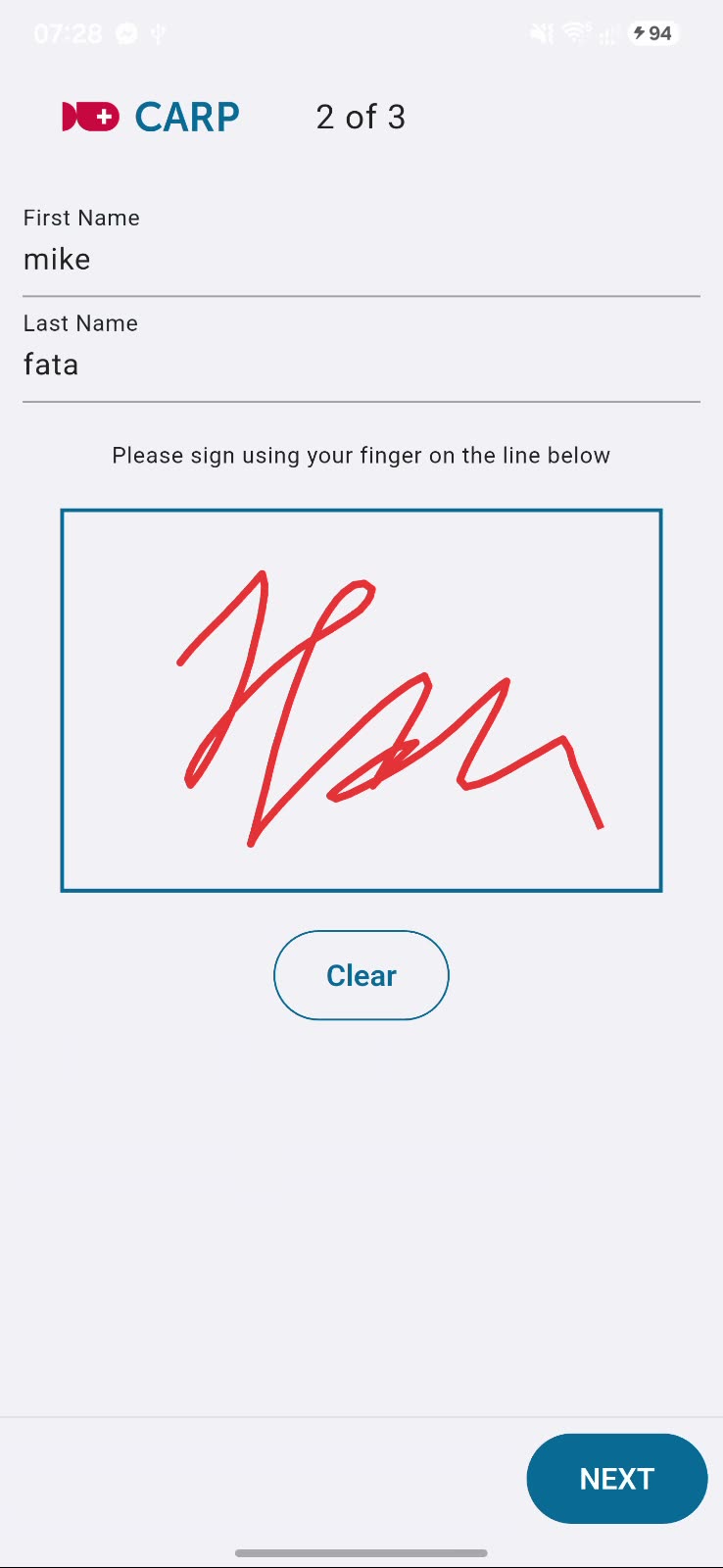 Sign with your finger